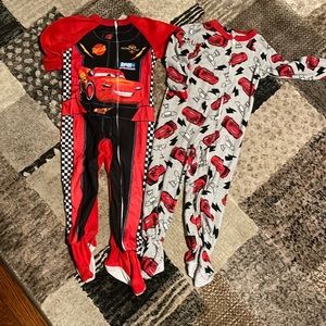 Two pairs of Cars Disney Pixar pajamas
